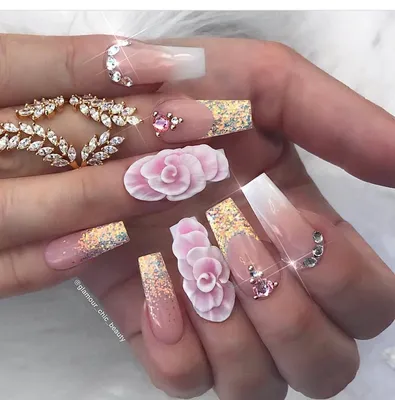 Самый Нежный Дизайн Ногтей Лепка Цветы | The Coolest Winter Nail Design -  YouTube