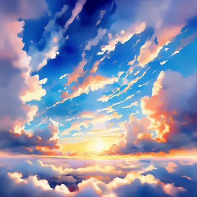 Бесконечное небо красивое небо, белый…» — создано в Шедевруме