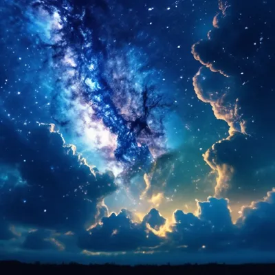 Красивое ночное небо облака космос …» — создано в Шедевруме