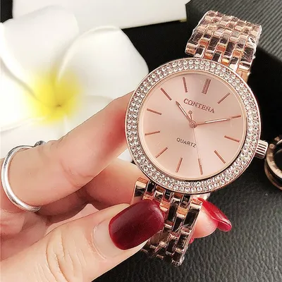 Женские кварцевые часы под розовое золото | AliExpress