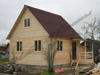 Деревянный дом с шестигранным эркером-башней | Дома из клееного бруса |  Журнал «Деревянные дома»