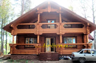 Дома из оцилиндрованного бревна в Москве, фото и цены готовых проектов домов  из бревна