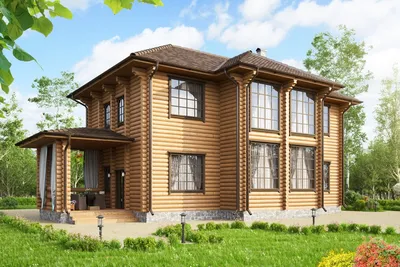 Дома из оцилиндрованного бревна в Москве: проекты, цена. Строительство  деревянных домов из бревна