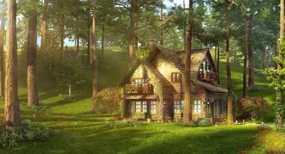 Красивые дома в лесу фото фото