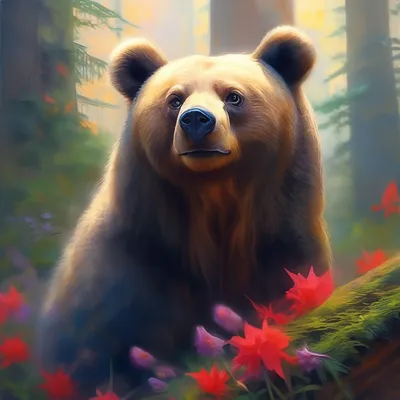 Красивый. медведь» — создано в Шедевруме