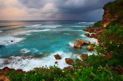 красивый закат с зеленой океанской волной, красивые фотографии океана, океан,  океан Powerpoint фон картинки и Фото для бесплатной загрузки