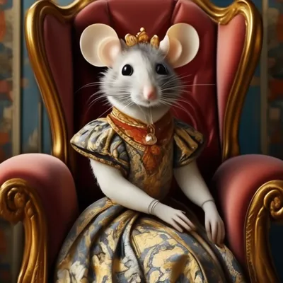 Король мышей, мышка в короне, …» — создано в Шедевруме