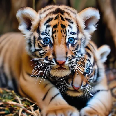 Красивые фото и милые с тигрятами» — создано в Шедевруме