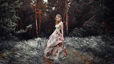 Женщина в лесу - 40 фото