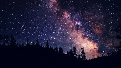 Красивые звезды на небе блестящими ночью большой для обоев Стоковое Фото -  изображение насчитывающей «зеленых», небо: 192893782