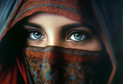 Глаза мусульманки - красивая восточная женщина генеративный ии | Премиум  Фото