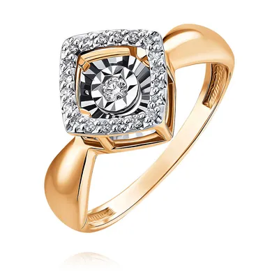 Двухцветное помолвочное кольцо с бриллиантами Джоли