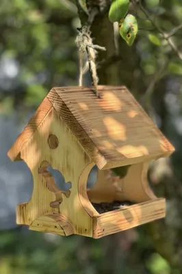 Кормушка для птиц деревянная с обжигом - купить с доставкой по выгодным  ценам в интернет-магазине OZON (501788542)