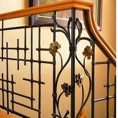Очень красивые дизайнерские кованые перила для лестницы в доме | Нинтера