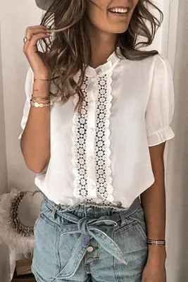 7 красивых белых блузок - как у девушек-блогеров: модные рукава и кружева |  ИМИДЖ И КАРЬЕРА | Дзен