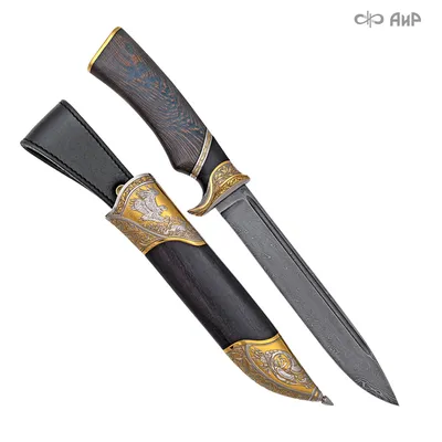 Купить красивый Нож Охота с беркутом, Артикул: 36920c украшением, длина 325  мм. Компания «АиР» в в г. Челябинск