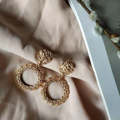 Золотые серьги-пусеты с лондон-топаз и бриллиантами — Покровский ювелирный  завод