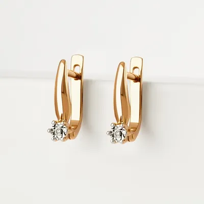 Красивые золотые серьги с бриллиантами 1.33ct – купить за 115 500 ₽ в  интернет-магазине Mister Diamond с бесплатной доставкой