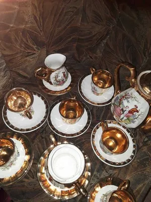 Olaff Lux Красивый фарфоровый чайный сервиз на 6 персон