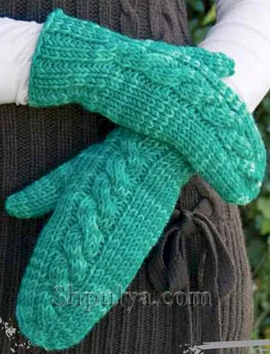 Варежки рукавички вязаные спицами - шикарный оттенок пыльная роза №559354 -  купить в Украине на Crafta.ua