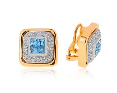 Красивые золотые серьги с топазами 2.50ct – купить за 248 500 ₽ в  интернет-магазине Mister Diamond с бесплатной доставкой
