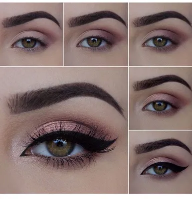 Rose Gold Eye Make Pictorial. | Идеи макияжа, Макияж, Макияж для зеленых  глаз