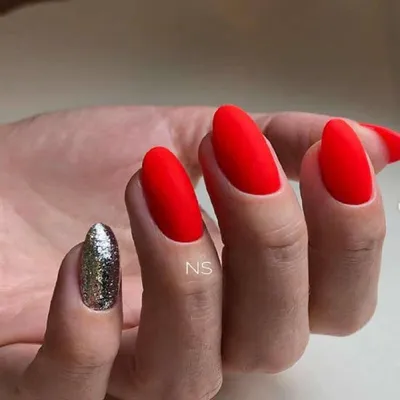 Красный маникюр на нарощенные ногти | Nails, Red nails, Cute nails