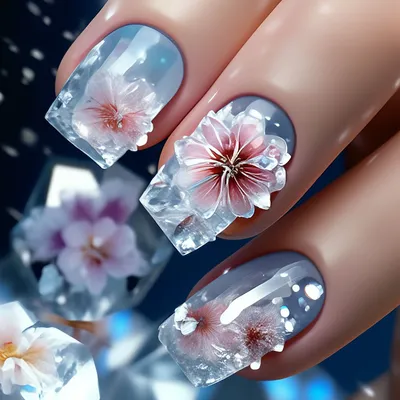 Красивые ногти с цветочками (63 фото)