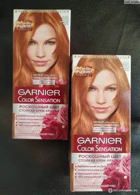 Краска для волос Garnier Color Sensation \"Роскошный Цвет\" - «Янтарной-рыжий  на русые волосы с сединой» | отзывы