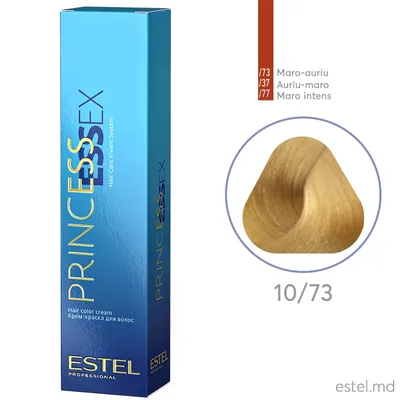 Крем-краска для волос PRINCESS ESSEX, 10/73 Светлый блондин  коричнево-золотистый, 60 мл | Estel Молдова