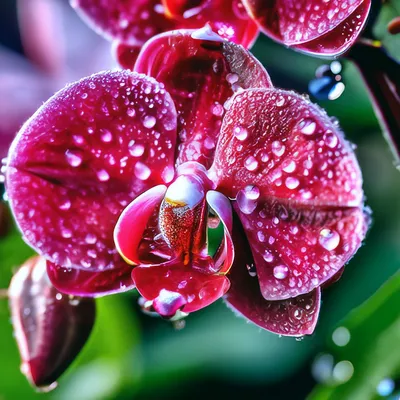Орхидеи : Орхидея ванда красная в бокале шампань