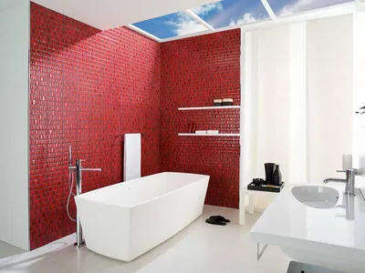 Идеи и решения для красной ванной комнаты | INVANNA | Дзен