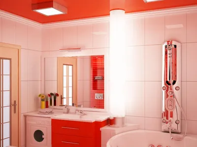 Красная ванная комната стоковое фото. изображение насчитывающей туалет -  23363476