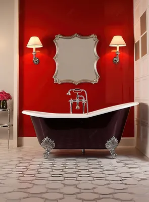 Kolpa-san Adonis 180x80 красная с цельнолитой панелью - Купить - Акриловая  ванна