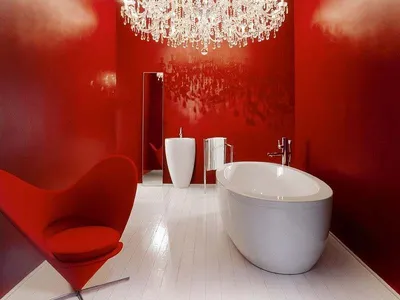 красная ванна в ванной комнате с узорчатым полом Фон Обои Изображение для  бесплатной загрузки - Pngtree