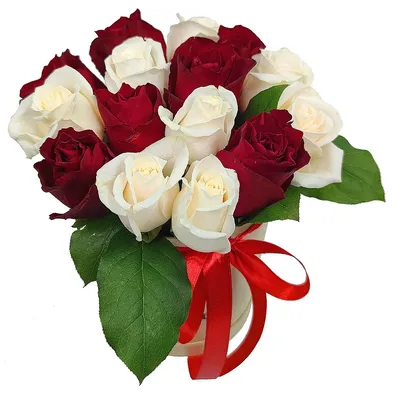 Купить красные и белые розы в одном букете недорого с доставкой по Москве -  Студио Флористик