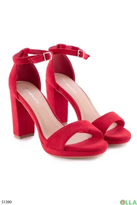 Женские красные босоножки на каблуке И-LL36 - купить недорого в интернет  магазине \"OLLA\", Украина.