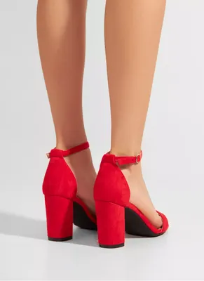 Красные босоножки из велюра | Коллекция обуви, Каблуки, Босоножки