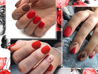 Короткие ногти 2020: дизайн гель-лаком | Matte nails design, Manicure, Red  nails