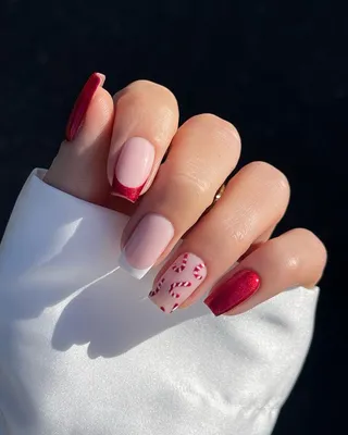Новогодние красные французские накладные ногти с квадратной головкой,  водонепроницаемые накладные ногти для женщин – лучшие товары в  онлайн-магазине Джум Гик
