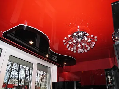 Натяжной потолок красного цвета в Оренбурге от 180 рублей за кв.м.