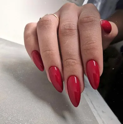 Красные ногти миндаль | Red nails, Red acrylic nails, Beauty hacks nails