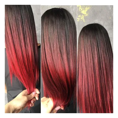 Красные пряди на темных волосах (51 лучших фото)