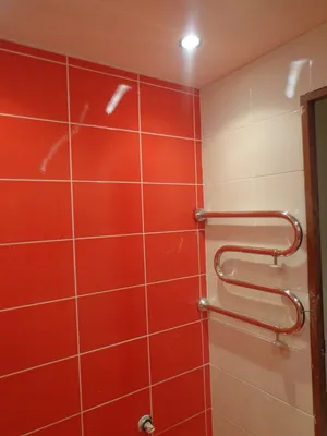Красная плитка в ванной - Дизайн и Ремонт