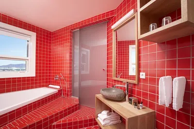 Плитка для ванной Керамическая плитка Vela / Вела АЗОРИ: цвет - красный;  размер плитки - 20.1x50.5 - Купить