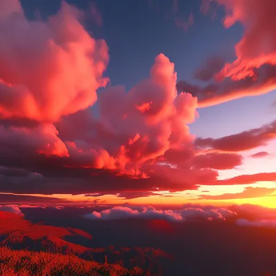 Реалистичный красивый красный закат с…» — создано в Шедевруме