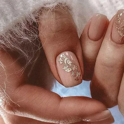 Кремовый маникюр 2020 фото_19 | Studded nails, Minimalist nails, Natural  nails