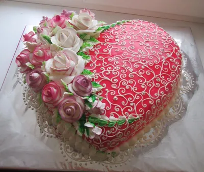 купить свадебный торт 2 сердца c бесплатной доставкой в Санкт-Петербурге,  Питере, СПБ