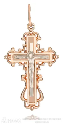 Золотой женский крестик - Купить нательный крестик с доставкой - Агиос:  православный интернет-магазин