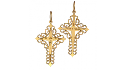 Женский православный крестик с бриллиантами